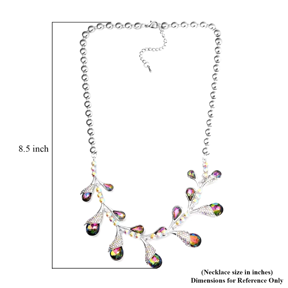 Elegant Mystic Colored Aurora Borealis Crystal Necklace